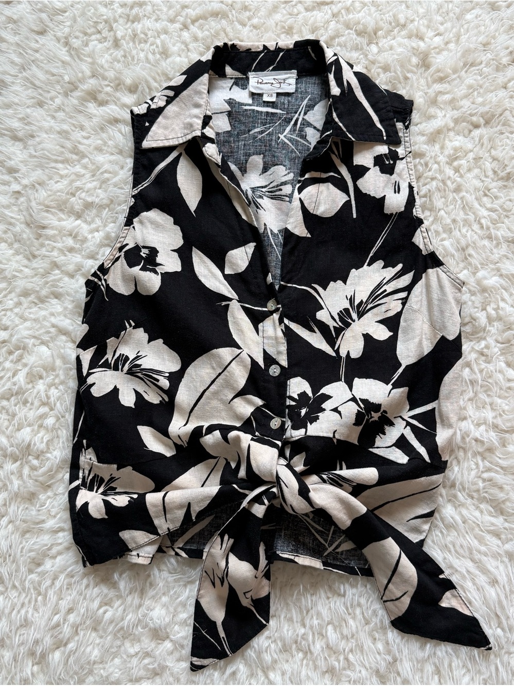 2 - Piece Set!  Panama Jack Floral Tie-Front Top and Pant Set